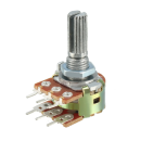 Potentiometer,Poti,20,k,Ohm,stereo,linear,klein,Steckachse,6,mm